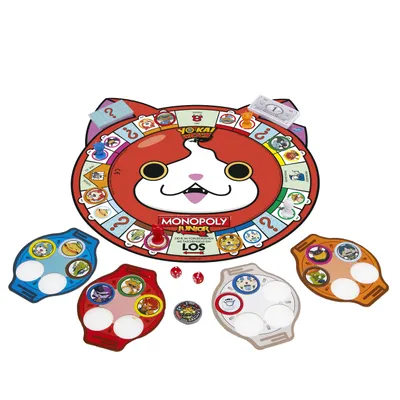 A board game set, laid out on a white background.