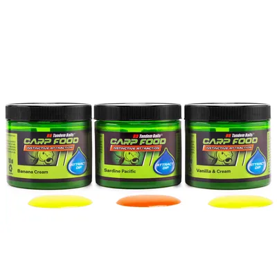 Produktbild von Tandem Baits Carp 3-er Set Food Attract Dip Flavour Mix No 1, Karpfen Angeln ohne Mühe, Köder zum Große-Fische-Angeln, Karpfenzubehör für Profis & Hobby-Angler 100 ml