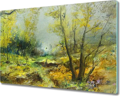 Produktbild von Coloray Hackbrett Kochplattenabdeckung Herdabdeckplatte 80x52 cm Schneidebrett Küchenbrett - Der Weg in den Wald