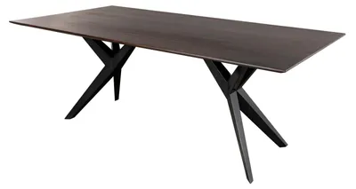 Immagine prodotto di MASSIVMOEBEL24 | tavolo da pranzo in legno di Acacia 160x90x76 marrone laccato SWISS EDGE #13