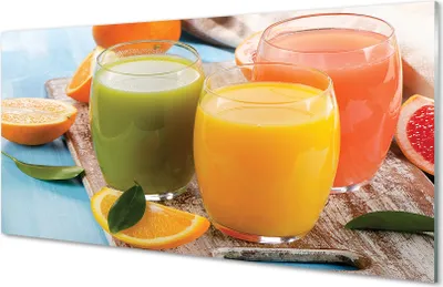 Produktbild von Glasbilder 120x60 Wandkunst Cocktails farbige Gläser
