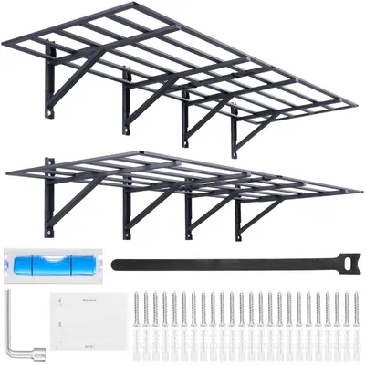 Produktbild von Metallische Wandregale – Regale für die Garage – Wandablagen – Lagerregale – Regale für die Werkstatt – Schwarz