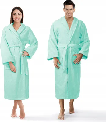 Produktbild von Premium Bademantel lang | für Damen und Herren | 100% Baumwolle aufgesetzte Taschen XXL