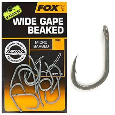 Immagine prodotto di Fox Fishing Edges Wide Gape Beaked Hook #8 Gancio da pesca d'argento