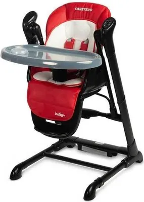Productafbeelding van CARETERO 2-in-1 baby hoogstoel met schommel, elektrische schommel - Wein (lichtroze)