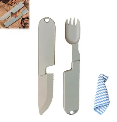 Immagine prodotto di Set 2-in-1 per campeggio - Combinazione portatile di posate
