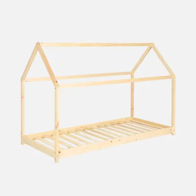 Immagine prodotto di Letto a capanna per bambini in pino, compresa la rete a doghe, Marrone naturale