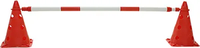 Productafbeelding van Stok voor behendigheid Metallic hindernis uitschuifbaar rood/wit