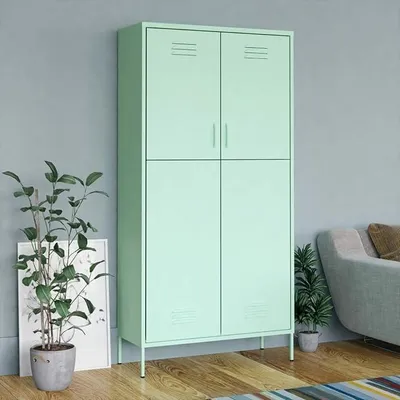 Imagen del producto de Armario verde menta, 90x50x180 cm. Armario para niños. Armario para dormitorio. Armario para habitación infantil. Acero