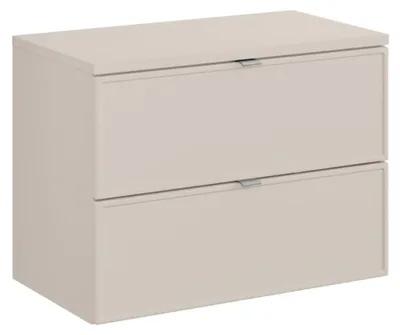 Image de Ensemble de salle de bain BRAZZA : meuble sous vasque à tiroirs 80cm + plan pour vasque