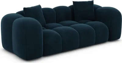 Produktbild von Samtstoff 2-Sitzer Couch Valora Mitternachtsblau