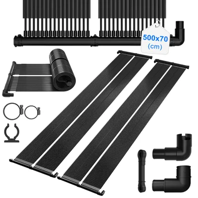 Produktbild von FIVMEN Solarkollektor Poolheizung 500x70 cm,Solarheizung Poolheizung Warmwasser Heizung,UV-beständiger Kunststoff,Solarmatte Heizmatte für Pools Schwimmbad