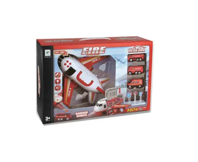 Produktbild von Löschflugzeug mit Frachtraum + 3 Autos 1:64