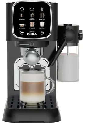 Obrázok produktu pre ARZUM OKKA Poloautomatický espresovač s integrovaným mliekom - strieborná
