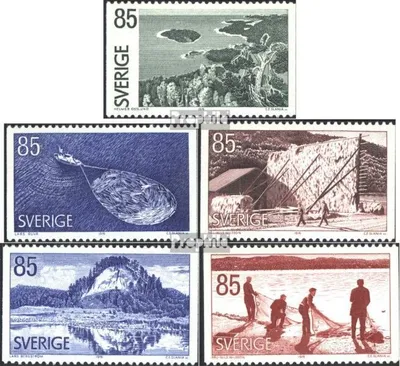 Produktbild von Briefmarken Schweden 1976 Mi 945-949 (kompl.Ausg.) postfrisch Angermanland