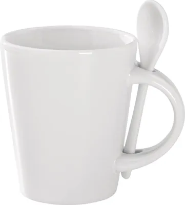 Immagine prodotto di MidOcean - Set di tazze e cucchiai "Sublimkonik", sublimazione, 300ml MO929 (taglia unica) (bianco)