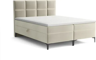 Produktbild von Emoebel24 Boxspringbett mit Topper und 2 Bettkasten 180x200 cm Memory Beige