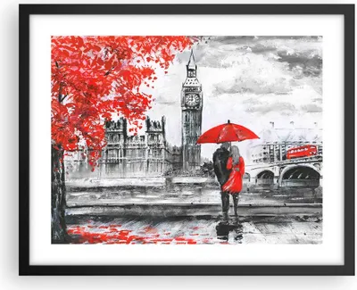 Produktbild von Gerahmtes Poster - Schwarzer Rahmen - London Architektur big ben - 50x40 cm - Wand Bild - Wanddeko - Wandbilder - Wandposter - Bilderrahmen - Bilder - Kunstdruck - Wandbild - P2BAA50x40-3153