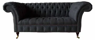 Image de Canapé Chesterfield en tissu, modèle 2 places, revêtement textile