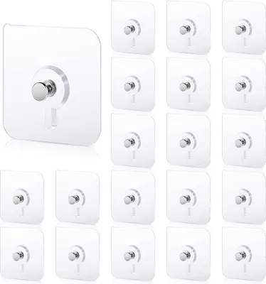 Produktbild von 20 Stück Klebenagel Für Bilderrahmen, Klebeschrauben Extra Stark, Klebenägel Wand Klebe Schrauben, Bilderhaken Selbstklebend Ohne Bohren Transparente Küche Duschraum