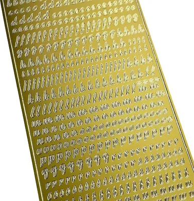 Produktbild von Dekorativer Aufkleber - kleine Buchstaben in Gold