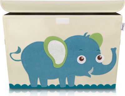 Lifeney Aufbewahrungsbox Kinder groß 51 x 36 x 36 I Spielzeugkiste I Kiste mit Deckel für Kinderzimmer I Aufbewahrungsboxen mit Deckel I Spielzeugaufbewahrung (Elefant)