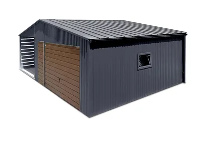 Produktbild von Moderne Fertiggarage 5.5x5.5 m mit Carport 3.5 m