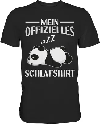 Produktbild von Offizielles Schlafshirt Nachthemd Schlafanzug Pyjama Panda T-Shirt – Black / S