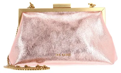 Produktbild von Ted Baker Umhängetasche Floreyn Smooth Leather Clutch Dusky - Pink roségoldfarben