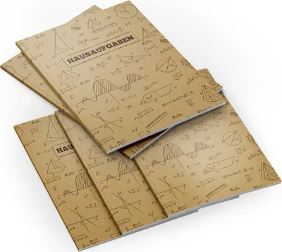 Produktbild von itenga 5x Formeln Kraftpapier (Motiv 39) Hausaufgabenheft DIN A5 96 Seiten