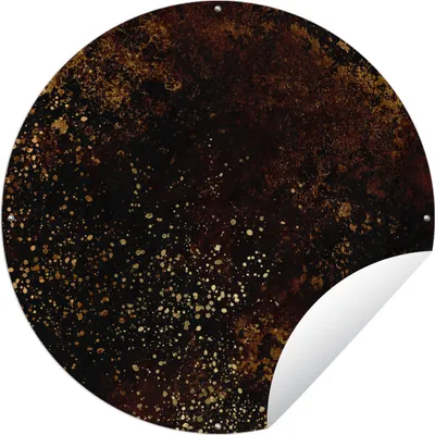 Produktbild von MuchoWow® Gartenposter Outdoor-Poster Rund Schwarz - Gold - Farbe Ø 90 cm Gartendeko Rundes Poster draußen