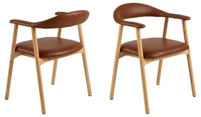 Produktbild von Addi Esszimmerstuhl mit Armlehne in PolyurethanRetro Brandy 691B FR, Untergestell Eiche