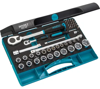 Produktbild von HAZET 953HP, Steckschlüssel-Set, 47 Stück(e), Schwarz, Blau, Chrom, 1/2", 10,11,12,13,14,15,16,17,18,19,21,22,24,27 mm