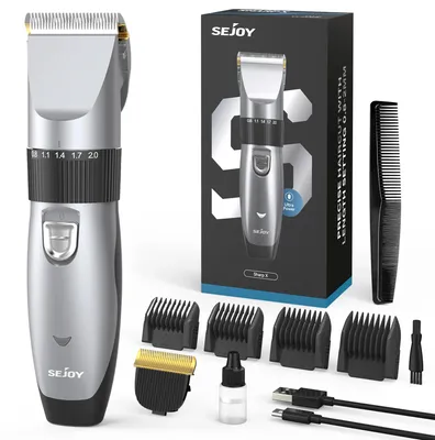 Produktbild von Haartrimmer - SHARPX - Wiederaufladbar - Wasserdicht - USB-C - Edelstahlklingen - 3–4 Aufsteckkämme - Silber