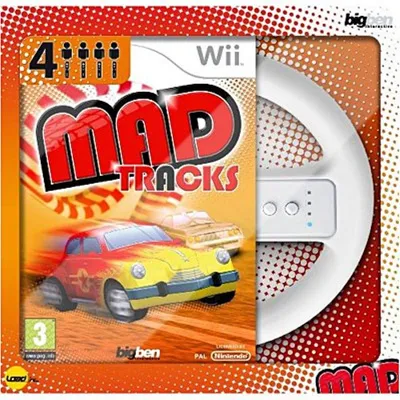 Obrázok produktu pre Videohra Mad Tracks + volant pre Nintendo Wii