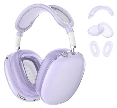 Immagine prodotto di Custodia protettiva full cover in TPU per Apple AirPods Max / Max 2, viola, 3 in 1