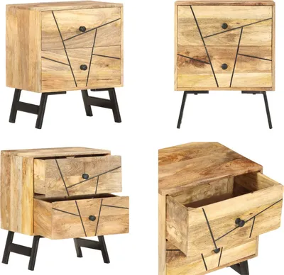 Produktbild von vidaXL Nachttisch 40x30x50 cm Massivholz Mango - Nachttisch - Nachttische - Nachtkommode - Nachttisch Holz
