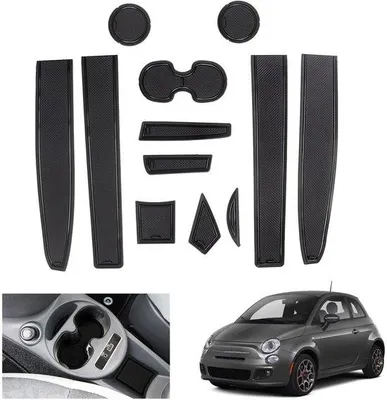 Obrázok produktu pre Rohož do batožinového priestoru, čierna, pre Fiat 500 Abarth 595, protišmyková, stredová konzola, rohože do dverí