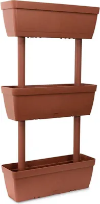 Produktbild von Set von 3 Vasen für den häuslichen Gemüsegarten, Set von 3 Blumentürvasen für Innen oder Außenbereich, 100%  Italy, 49x22h16 cm, braune Farbe