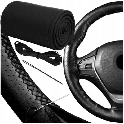 Produktbild von Xtrobb 25304 Rutschfeste Lederlenkradhülle, 37–39 cm, schwarz