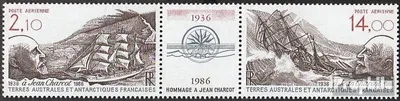 Produktbild von Briefmarken Französ. Gebiete Antarktis 1986 Mi 216-217 Dreierstreifen (kompl.Ausg.) postfrisch 50. Todestag