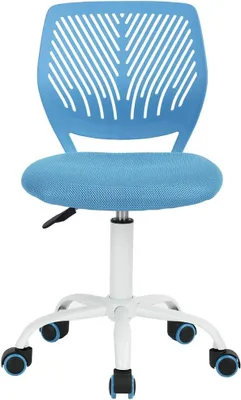 Imagen del producto de Silecomplaza: Silla de escritorio ajustable y giratoria, con asiento de tela, ergonómica, sin reposabrazos, color azul