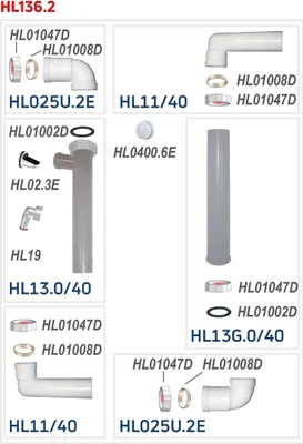 Immagine prodotto di Trappola per odori per drenaggio della condensa HL Hutterer & Lechner, DN40 con tubi trasparenti a i