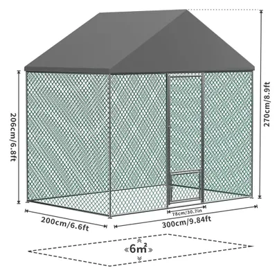 Imagen del producto de Kippenren - Corral para gallinas - Valla para aves - Gallinero - Resistente al agua - Estructura de hierro robusta - L