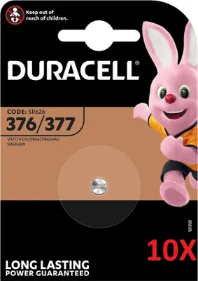 Produktbild von 10x Duracell Uhrenbatterie D377 1,55V 28mAh AgO 1er Blister