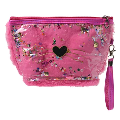 Produktbild von Clayre & Eef Damenkulturtasche Herz 23x13 cm Rosa Polyurethan