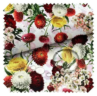 Produktbild von novely® OXFORD 210D - D202 Wild Flowers - Bedruckter Polsterstoff - Outdoor Dekostoff - Wasserabweisende Reißfeste Meterware 1lfm