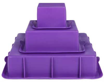 Produktbild von Kuchenform Eckig Silikon Backformen Set Antihaft 3 Stück 7.5cm 14.2cm 23.5cm Hitzebeständig -40°C bis 230°C