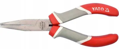 Imagen del producto de Yato YT-2029, Alicates de punta plana, Acero al carbono, Polipropileno (PP), Goma termoplástica, Gris, Rojo, 160 mm