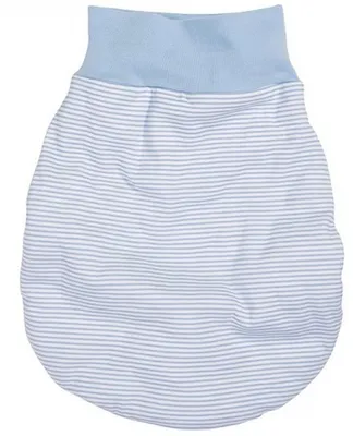 Produktbild von Schnizler Unisex Baby Schlafsack Strampelsack Ringel Interlock mit elastischem Umschlagbund, One Size,  Standard 100 Hellblau